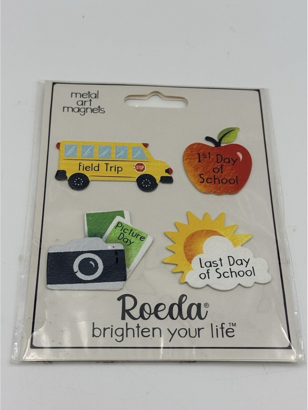 Roeda Brighten Your Life Metal Art Magnets Bunny School Made USA Sealed New